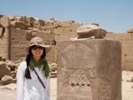 Sonya next to the Granite Scarab Beetle