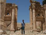 Jerash - Travis on the steps leading to the North Theatre