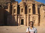 Petra Day One - Travis outside the Monastery