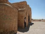Qasr Amra Castle - Sonya outside the remaining country cabin