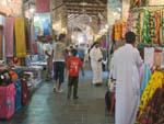 One of Souk Waqif hallways, fabrics for sale