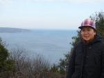 Sukey with the Black Sea in the background