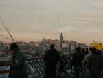 Fishermen with Galata Tower